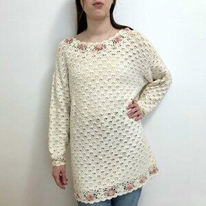 Vintage Cream Floral Sweater